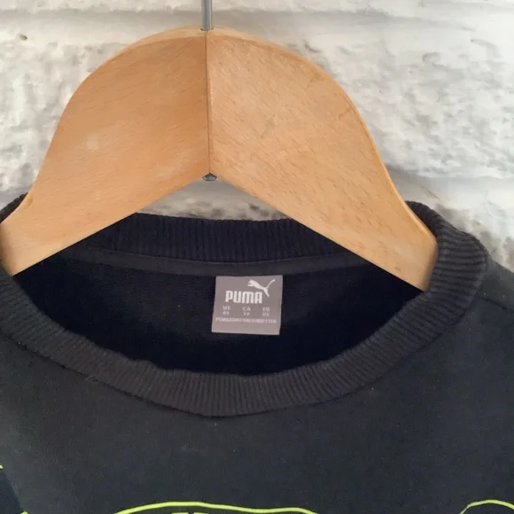 Puma Sweatshirt- Size XS - Black & Yellow - Cotton - P2P 20โ - Picture 8 of 8